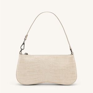 JW PEI White Croc-Textured Shoulder Bag